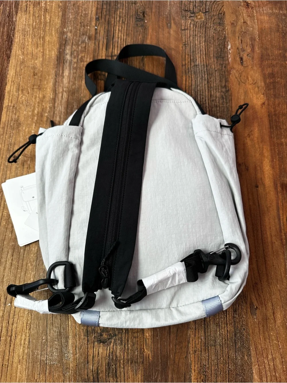 lululemon athletica Light Gray Backpack with Black Straps
